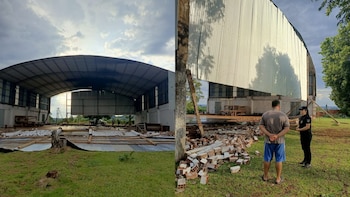 Voladura de techos y postes