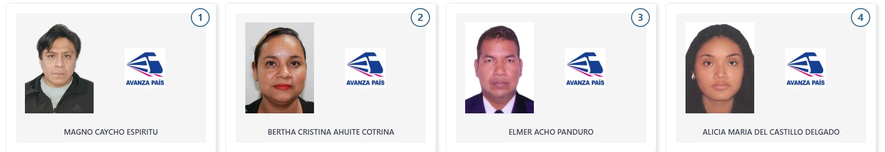 Los candidatos de Avanza País para la Cámara de Diputados por la región Loreto, quienes competirán en las próximas Elecciones Generales de 2026. (Voto Informado - JNE)