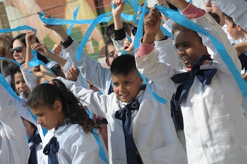 Alumnos de una escuela pública en Uruguay (Presidencia)