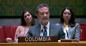 El canciller Omar Bula presentó el primer balance sobre la implementación del Acuerdo de Paz ante el Consejo de Seguridad - crédito Cancillería de Colombia