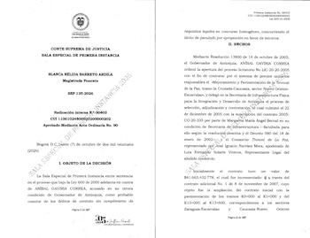 La Sala estableció que el control del anticipo dependía de la interventoría y que los desembolsos contaban con la verificación técnica exigida - crédito Corte Suprema de Justicia