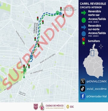 Carril reversible CDMX (@OVIALCDMX)