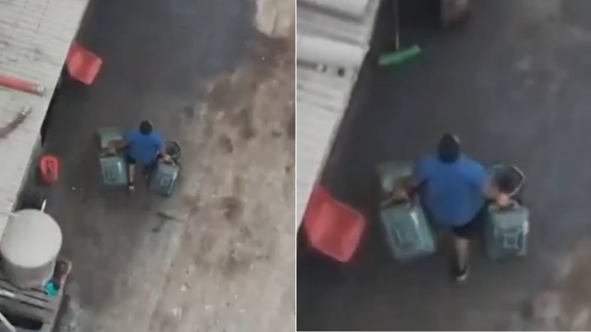 Imágenes de dron registran a presunto integrante de