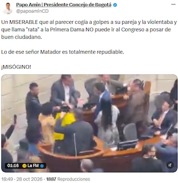 Papo Amín rechazó la presencia de Matador en el Congreso y lo calificó de “misógino” - crédito @papoaminCD/X