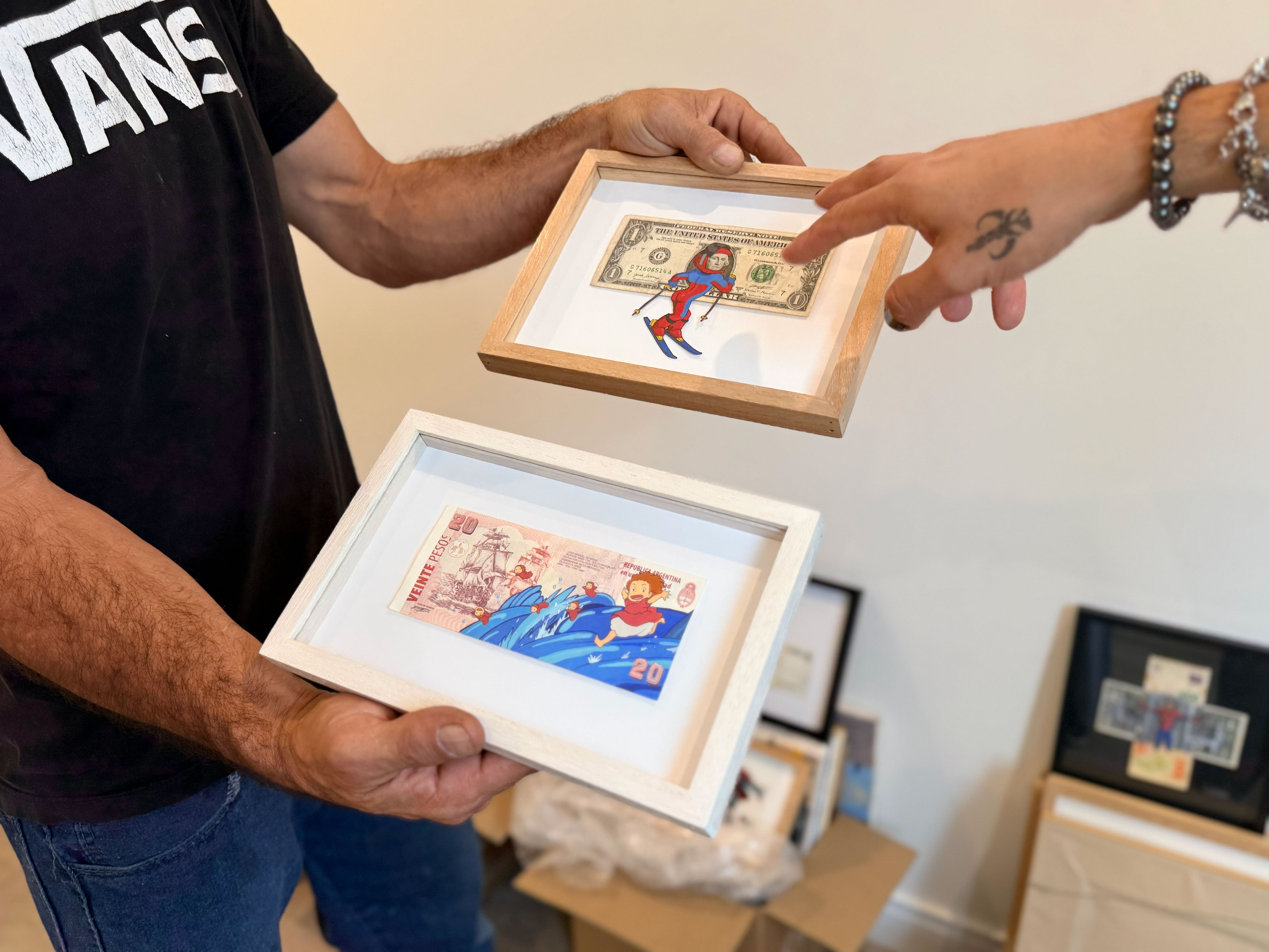 Algunas de las obras de Sergio Díaz, en Mamoré