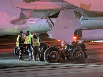 Las llantas de la aeronave