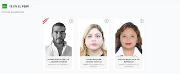 Lista de vicepresidentes en Perú 2026: estos son los acompañantes de cada candidato: Captura: ONPE.