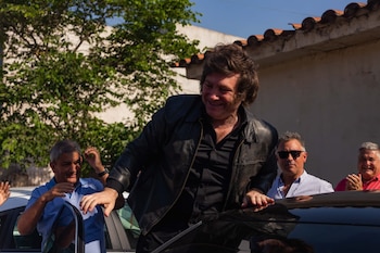 Javier Milei de campaña en