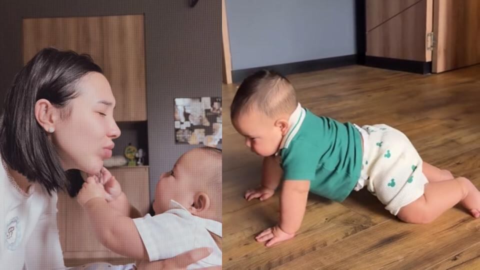 Video: Aida Victoria Merlano mostró a su hijo Emmanuel durante sus primeros intentos de gateo