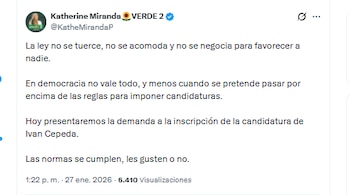 La representante Katherine Miranda anunció