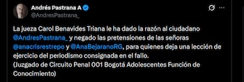 Andrés Pastrana - crédito @AndresPastrana_/X
