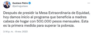 Petro anuncia ayudas para familias