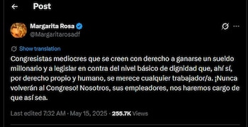 En mayo de 2025, Margarita