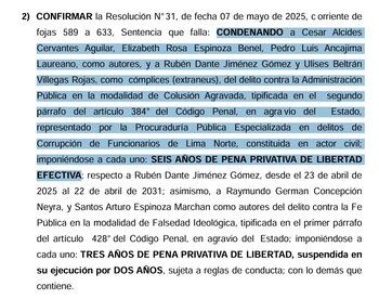 Sentencia que confirma la condena