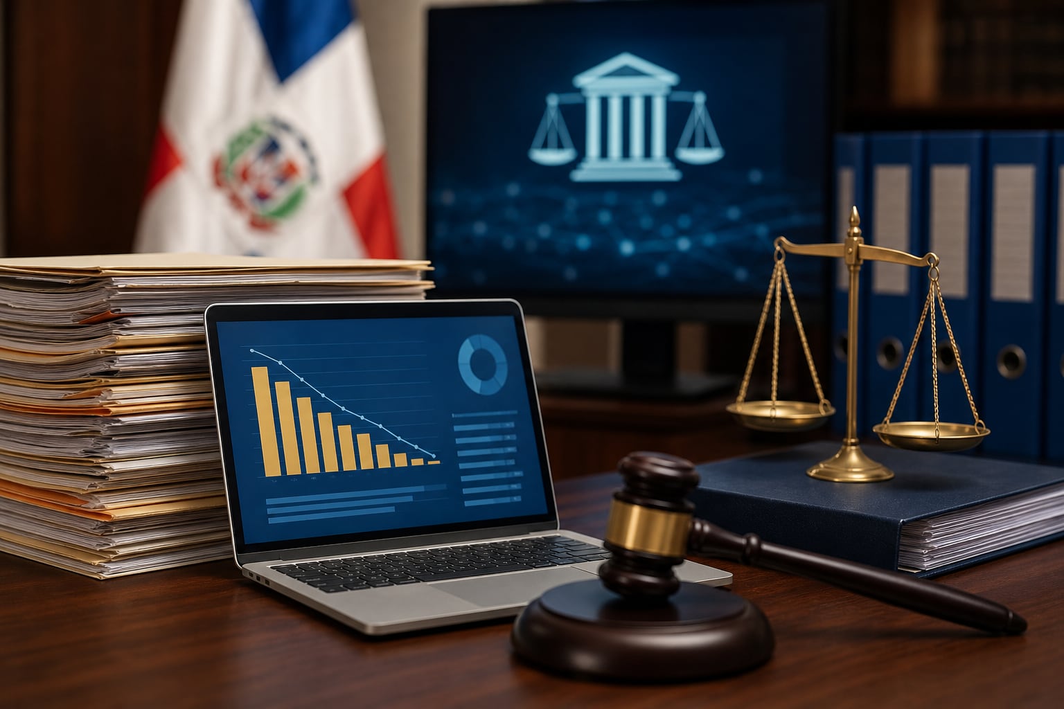 El Poder Judicial de República Dominicana presenta informes de gestión que registran una reducción del 93,28% en el inventario de expedientes activos entre 2019 y 2026. (Imagen Ilustrativa Infobae)