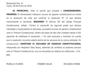 Recurso de agravio constitucional de