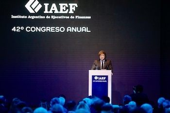 Javier Milei en el IAEF