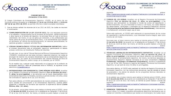 La ley permite que la experiencia y la formación previa sean reconocidas para acceder al Registro Provisional - crédito: @soycoced/ Instagram
