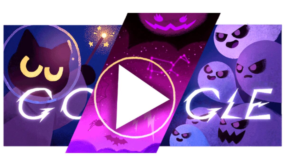 El doodle que usó Google en Hallowwen en 2024. (Google)
