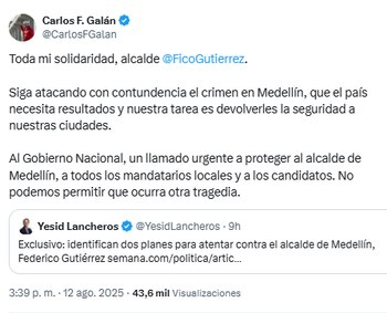 Galán se pronunció a través