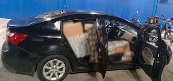 Tres vehículos fueron ubicados tras una alerta por evasión de un control policial. Cortesía: MSP