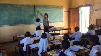 En la escuela rural de