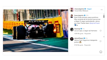 El posteo de Colapinto en