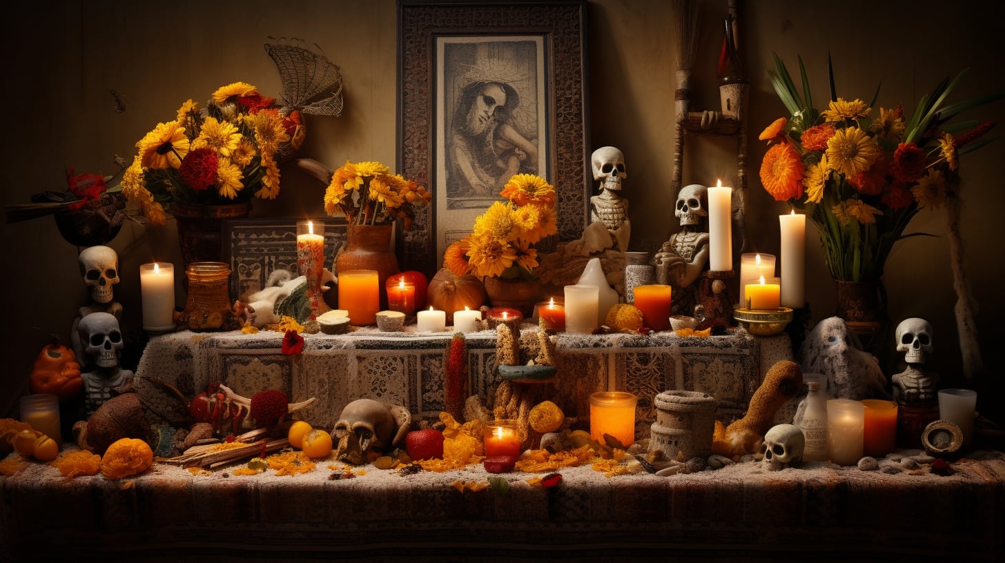 En el Día de los Muertos en México, las Catrinas deslumbrantes adornan altares con ofrendas llenas de amor y tradición, honrando a los seres queridos que se han ido. - (Imagen ilustrativa Infobae)