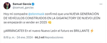 Samuel García dio un adelanto