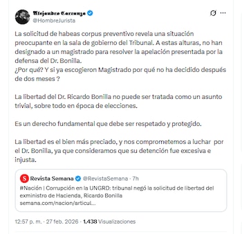 El abogado Alejandro Carranza aseguró