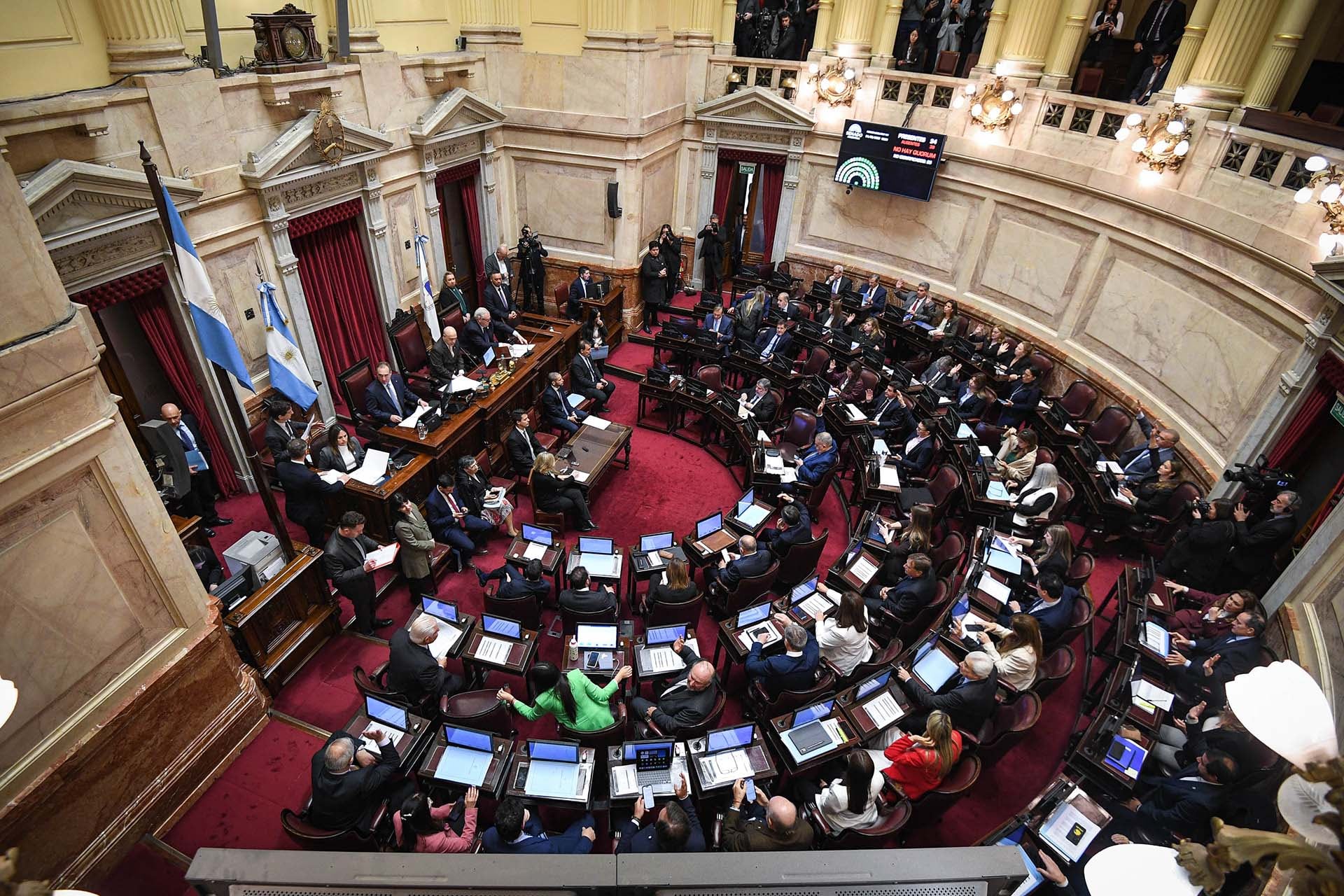 El pleno de la Cámara alta durante la sesión del jueves pasado