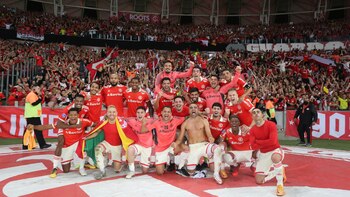 Inter de Porto Alegre celebra su pase a los cuartos de final de la Copa Sudamericana. (Foto: Internet)