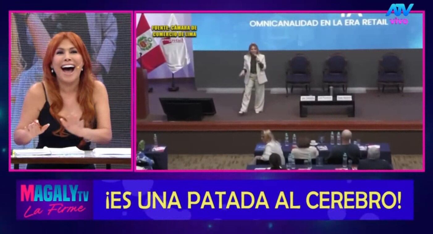 Magaly Medina estalla contra Gisela Valcárcel por su discurso en la CCL: “No entendí nada, que alguien me lo traduzca”. Infobae Perú / Captura TV - Magaly TV La Firme