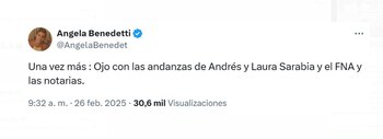 Ángela Benedetti cuestiona el papel