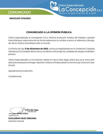 Lisandro Meza en estado crítico.