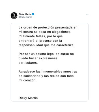 El mensaje de Ricky Martin