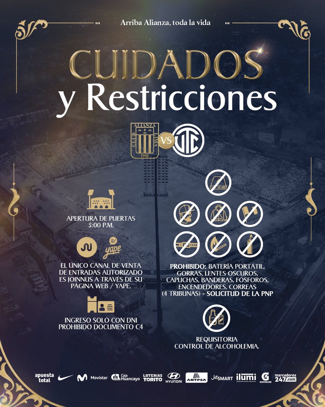 Recomendaciones para Alianza Lima vs UTC en Matute.