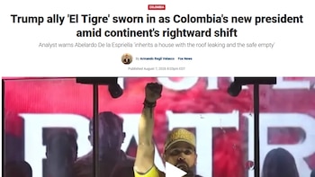 Fox News enmarcó la investidura de De la Espriella en el contexto de un giro regional hacia gobiernos conservadores, subrayando la cercanía personal y política entre el presidente colombiano y Donald Trump - crédito captura de pantalla Fox News