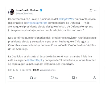 Estados Unidos aplaudió escogencia del ministro de Defensa