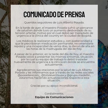 El cantante se encuentra en