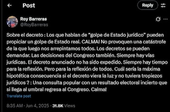 Roy Barreras pidió calma frente