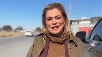 Camioneta de Maru Campos cae