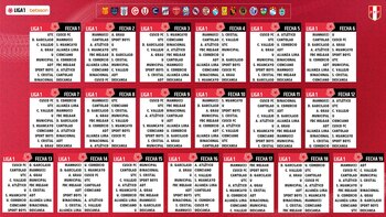 Fixture completo del Torneo Apertura