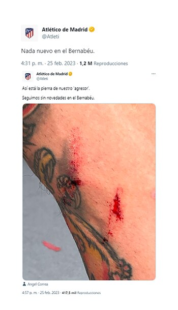 Los picantes tuits del Atlético