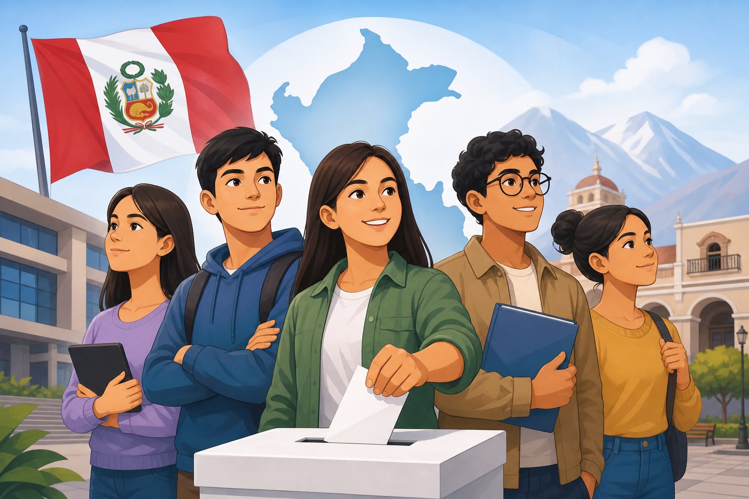 Jóvenes peruanos depositan su voto en el marco de las elecciones que exigen un mínimo de 20 % de candidaturas juveniles para 2026. (Imagen Ilustrativa Infobae)