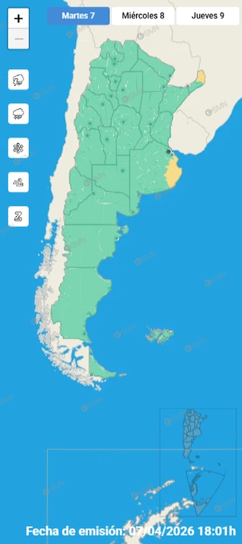 El avance del ciclón extratropical impactó la zona de la Costa Atlántica, incluyendo Mar del Plata, Villa Gesell y Pinamar