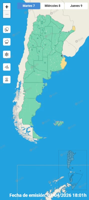 El avance del ciclón extratropical impactó la zona de la Costa Atlántica, incluyendo Mar del Plata, Villa Gesell y Pinamar