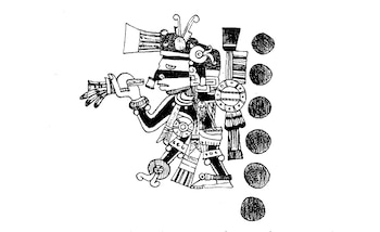 Tezcatlipoca con un espejo que humea y sustituye su pie (Foto: Históricas UNAM)