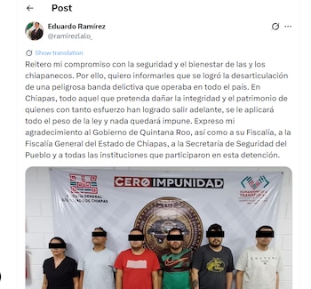 El mensaje del funcionario
(X/@ramirezlalo_)