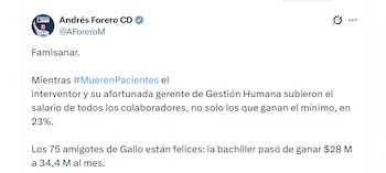 El congresista Andrés Forero denunció